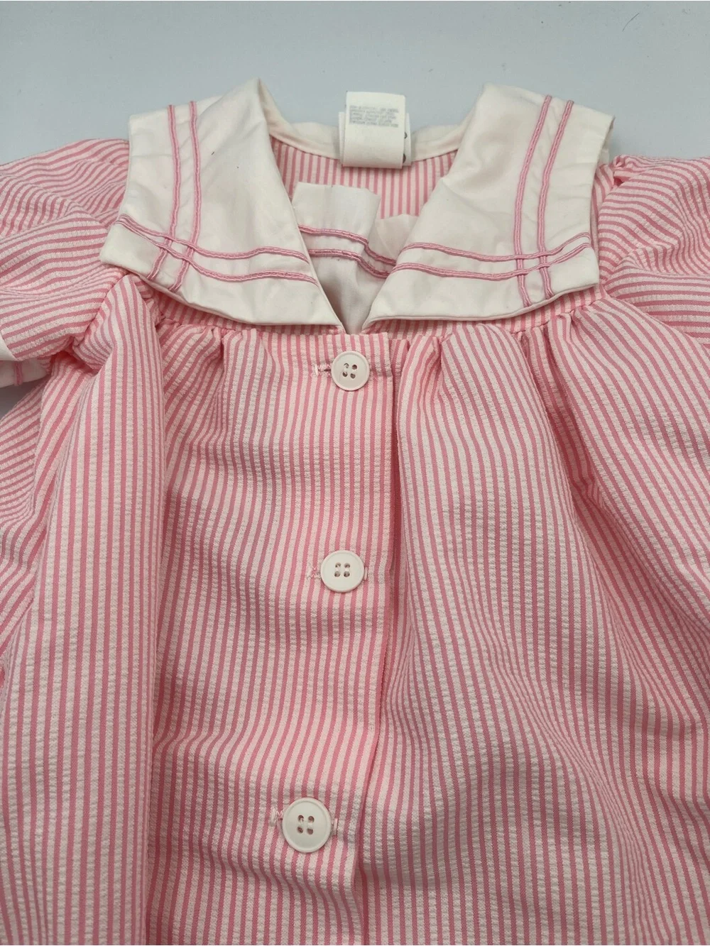 Vintage Winnie The Pooh Disney Toddler Dress Pink Seersucker 2T USA